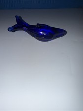 Art Glass Hand Blown Whale Humpback Royal Blue small See Pics For Measurements
