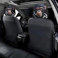 2pc Trendy Gorilla Cigarette Print Car Headrest Covers Car Decoration Showcases  