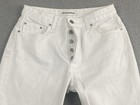 Reformation Jeans Mid-Rise Crop Flare Raw Hem Size 29 White Button-Fly Coastal — photo 3