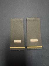 US Army 1st Lieutenant 1LT Shoulder Straps Epaulets Pair OD Green Silver Bar