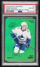 2022-23 Skybox Metal Universe PMG Green 6/10 Quinn Hughes #5 PSA 8 a2k