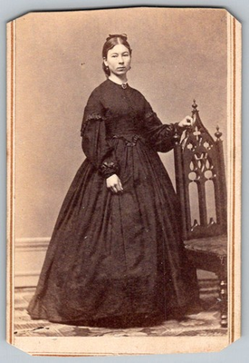 #ad Antique CDV Circa 1860s J.w. Cook Young Lady In Dark Dress Kalamazoo Michigan $9.99