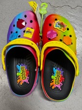 Crocs Gushers Classic Clogs with Gusher Jibbitz Kids Size J6 Colorful Shoes