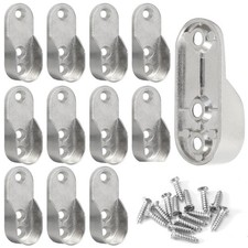 12PCS Oval Closet Rod End Supports Zinc Alloy Brackets for 15x30mm Rods