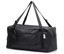 Black Foldable Travel Duffel Bag, Luggage, Gym, Weekender, Men, Women, One Size