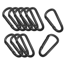 10x Black Aluminum Alloy D Carabiner SpRing Snap Clip Hooks