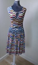 Anthropologie Maeve Sennebec Dress Small Multicolor Keyhole Lined Pockets