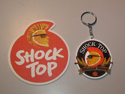20 Shock Top Belgian White Orange Wheat bar spill mat beer Coasters & Key Chain 