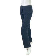 Vanessa Bruno Patch Pocket Crepe Navy Blue Trouser Pants Crease Detail, US 10