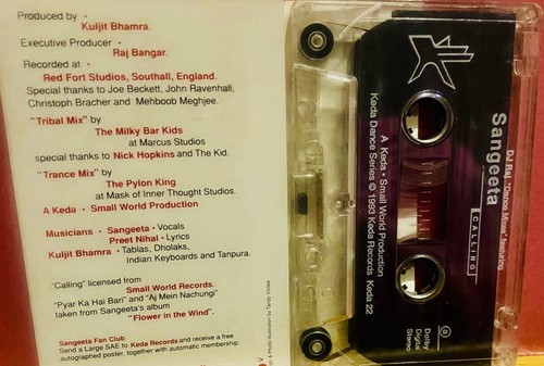 DJ-RAJ-DANCE MIXES-FEATURING-SANGEETA-CALLING/BOLLYWOOD & PUNJABI REMIX CASSETTE - Picture 2 of 5