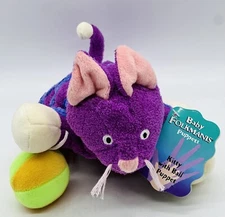 Baby Folkmanis Kitty with Ball Hand Puppet Purple Cat Plush Stuffed Toy RARE