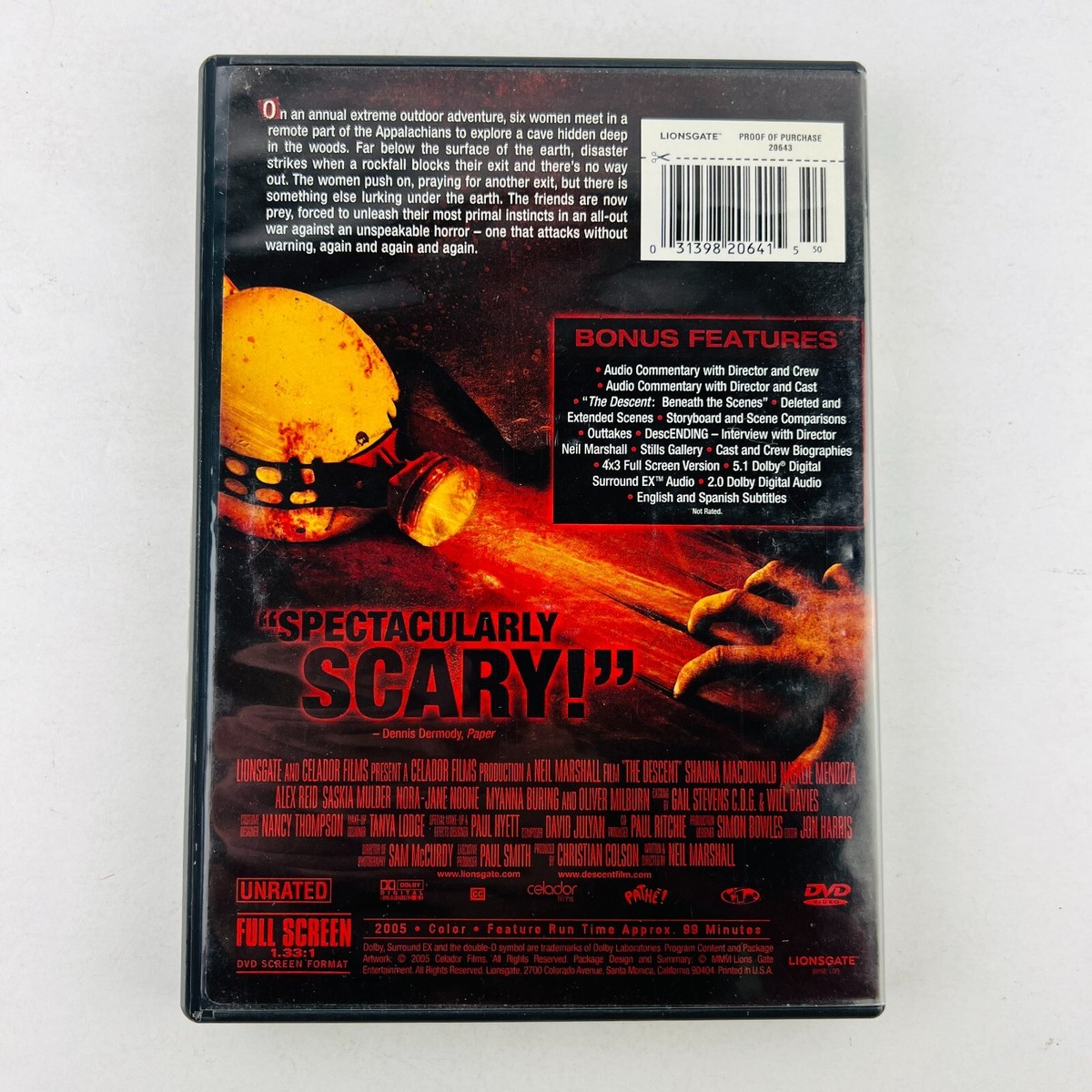 The Descent (Original Unrated Full Screen Edition) DVD Shauna Macdonald