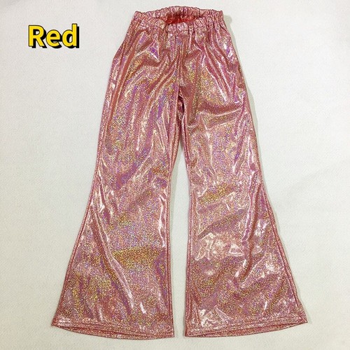 Retro Women Shiny Flared Pants Trousers Bell-bottoms Costume Fancy Dress Club - Picture 13 of 19