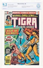 Marvel Chillers #6 CBCS 9.2 Tigra Red-Wolf & Super-Skrull-App 1976 OW-W 🔥 cgc