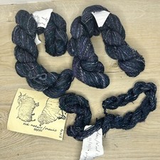 Kid Mohair Merino Wool 50/50 Yarn Lot Of 3 Hanks Navy Blue Purple 4.5oz 278yds