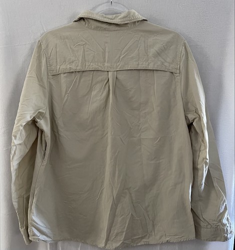 REI Shirt Womens L Light Beige Long Sleeve Button Up Pockets Outdoor - Picture 2 of 5