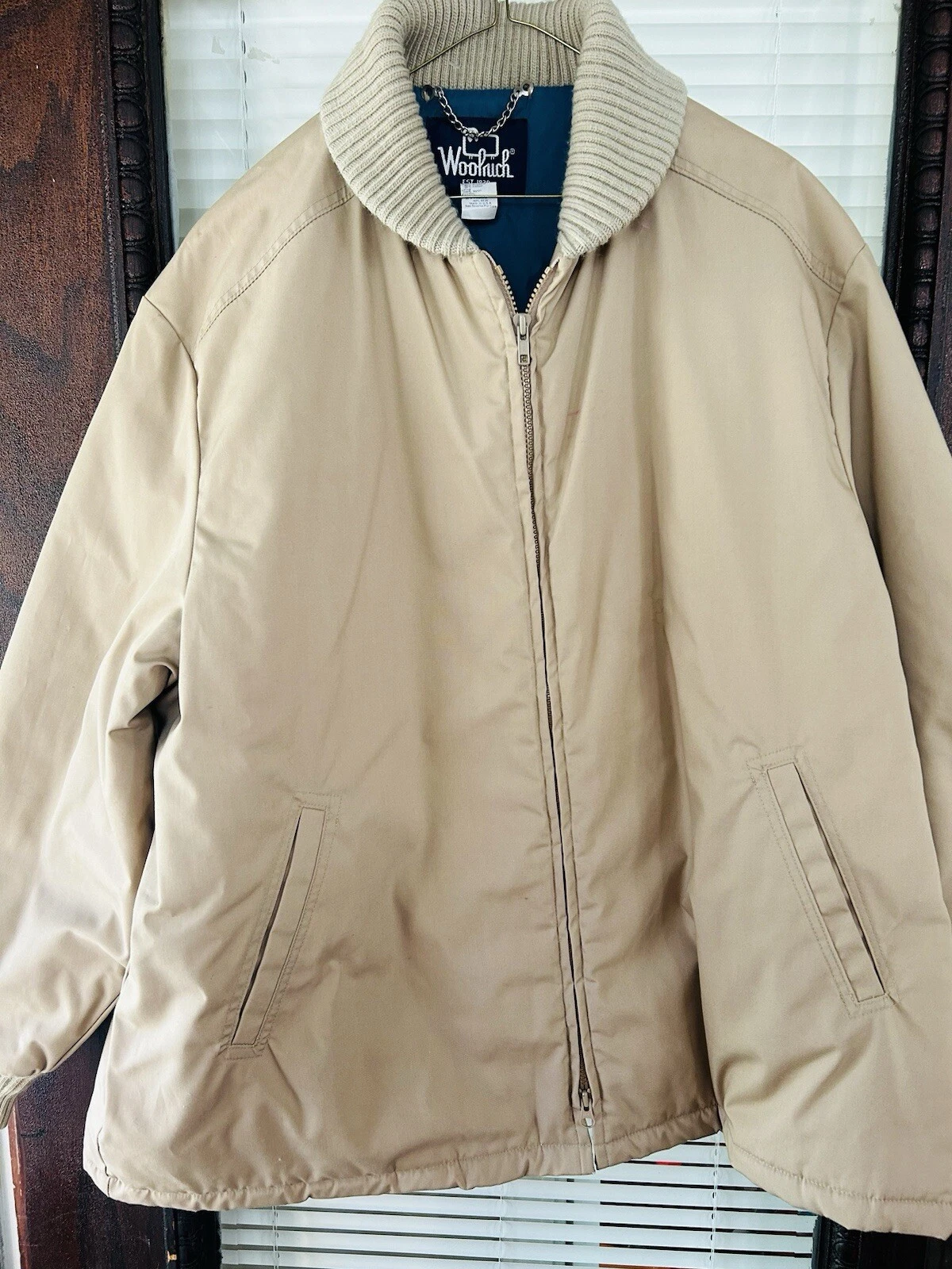VINTAGE Woolrich Jacket Mens 2xL Beige Insulated Field Barn Chore Coat USA