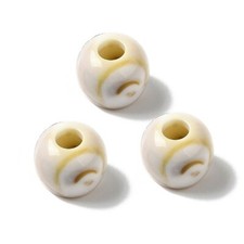 100 Ivory Smoke Smooth Ball Spacer Paracord Beads - 11mm - Large Hole: 4-6.5mm