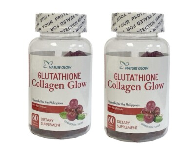 2 Bottles Nature Glow Glutathione Collagen Glow Gummies CRANBERRY Flavor