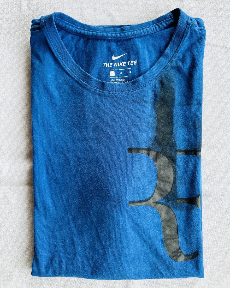 Men’s Nike Roger Federer tennis t-shirt Blue/Black US Open Size Large