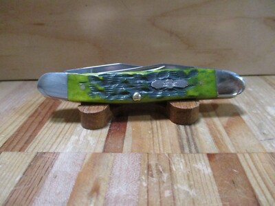 NIB Case XX Green Apple Bone Peach Seed Jig Muskrat Folding Pocket
