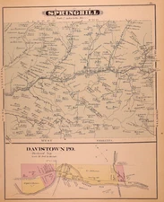 1876 Plat Map SPRINGHILL Twp., GREENE Co., PENNSYLVANIA - DAVISTOWN (14x17)-#03