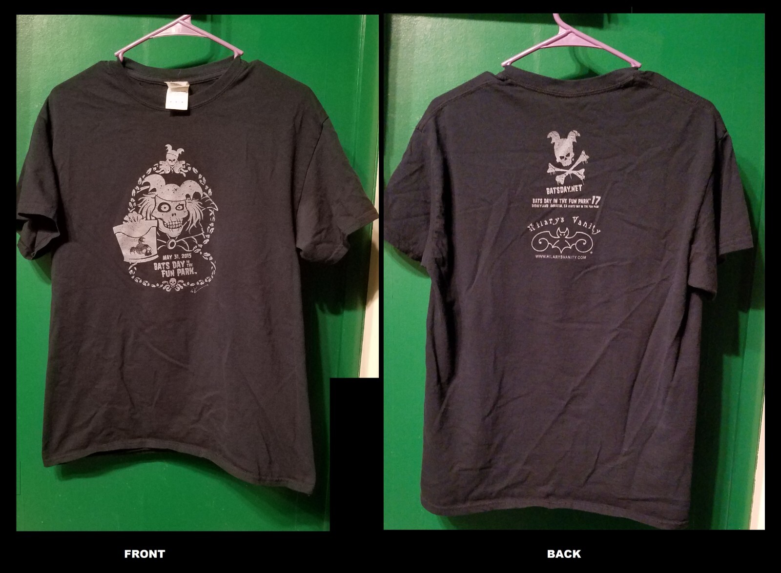 ALTRA T shirt HATBOX GHOST 2015 BATS DAY in the Fun Park 31 maggio Goth Day Disneyland M