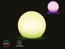 Sfera Palla Luminosa Piccola Ball Light Con Lampada Luce Led RGBW Ricaricabile T