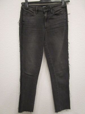 Paige Jeans Hose Taschen ausgefranster Galonstreifen grau Gr.27(D20-16)