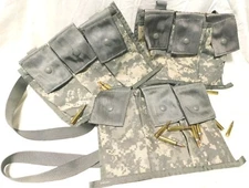 3 (THREE) Bandoleers US Army 6 Mag 3-Pouch MOLLE ACU digital Camo USGI w/ strap