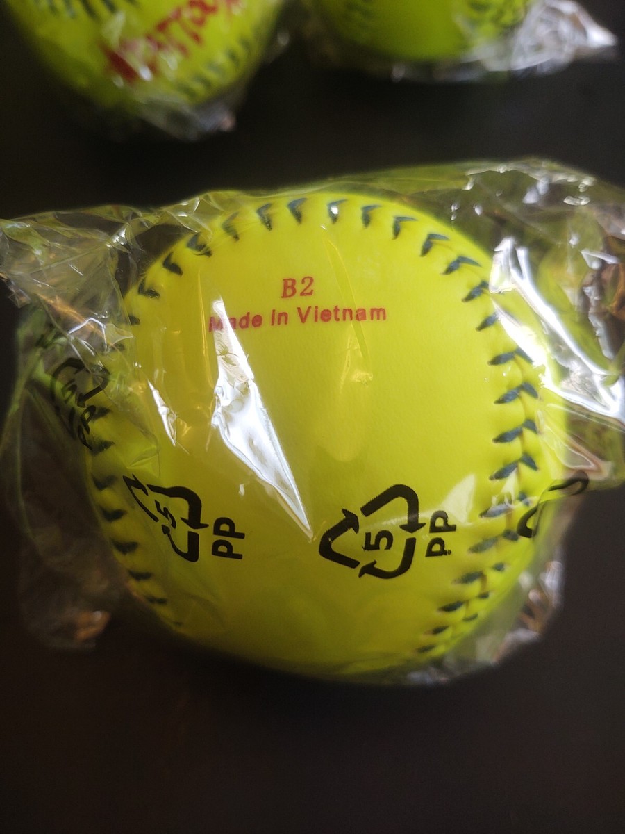 Lot De 5 Balles De Softball AD Starr UT12PLUSPS - 12 Pouces - Jaunes - NEUVES