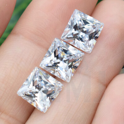 5A White Square Shape Princess Cut Cubic Zirconia Stone  Loose CZ