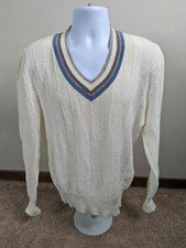 Vintage 90s Lacoste Men's XL Tennis Sweater Cotton V Neck Preppy S4C