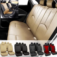 Car Seat Covers Protect Synthetic Leather 5-Seat Front Rear Full Set Cushion Mat