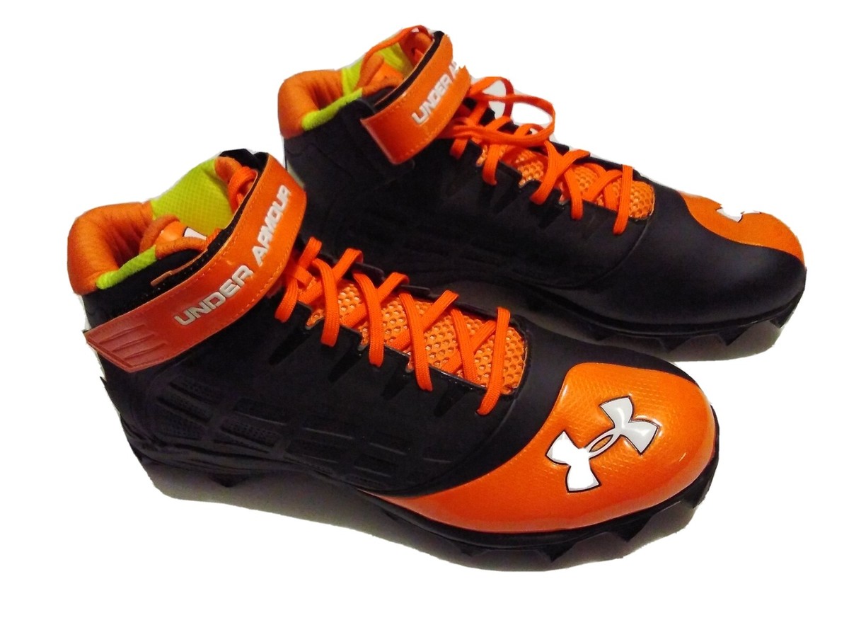 black and orange under armour football cleats