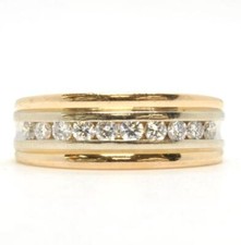 Men's 14k Yellow Gold .40ct Diamond Wedding Estate Band Ring Size 9
