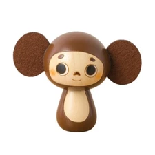 Japanese Usaburo Cheburashka Kokeshi Brown Wooden Doll Made in Japan character