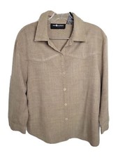 Sag Harbor Kelly beige Front Long sleeve Shirt 14 style 20-34019 rockabilly Y2K