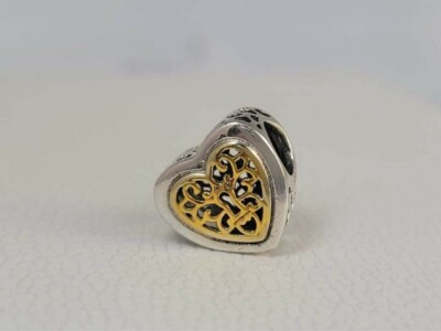 Authentic Pandora Charm Locked Hearts Charm S925 #791740