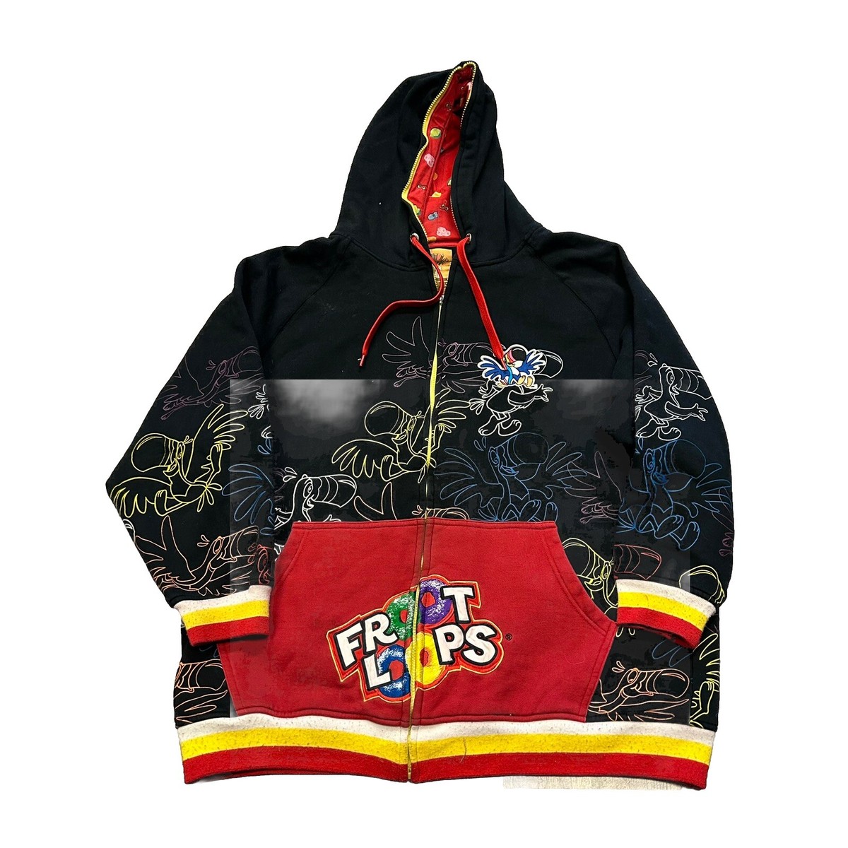 Y2K VTG UNDER THE HOOD FRUIT LOOPS ALL OVER PRINT 3XL HOODIE