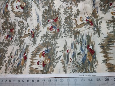VTG Tom & Huck by Moda Fabric Reproduction Classic Mark Twain Finn Sawyer 3 yds