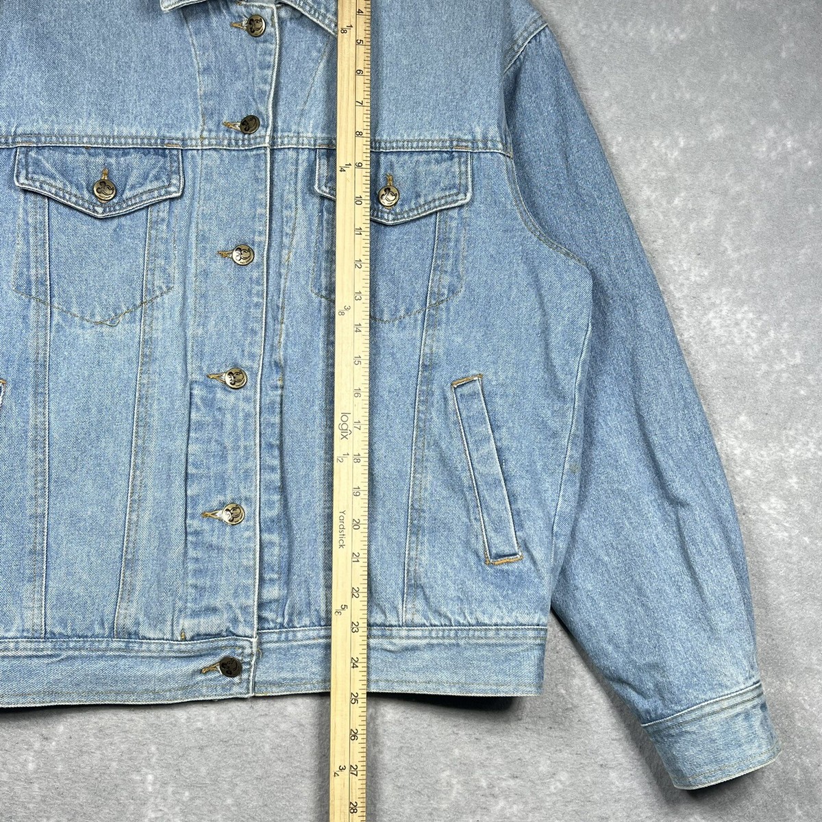Vintage Disney Jean Jacket Adult Mens Medium Blue Denim Sequin 