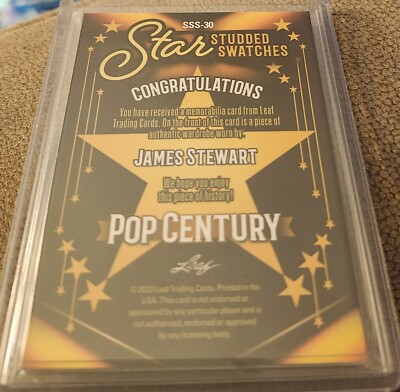 2023 Leaf Metal Pop Century Gold James Stewart Swatch #'d 1 2023 Leaf Metal Pop Century Gold James Stewart Swatch #'d 1