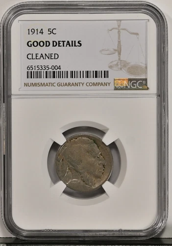 1914 5C Buffalo Nickel Five Cents NGC GOOD-Details CLEANED 3924