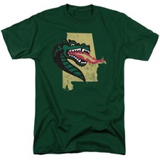 UAB Adult T-Shirt State Shape, Hunter Green, S-3XL