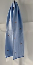 Lands' End Children  s Embroidered Equestrian Horse Knit Blue Scarf 50  L With Tag
