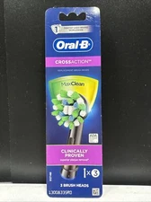 Oral-B Cross Action Max Clean Replacement 3-Brush Heads - Black - New / Sealed