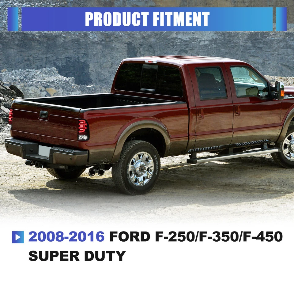 Par de luces traseras LED de cola de secuencia para Ford F-250 F-350 F-450 Super Duty 2008-2016 Foto 2 de 4