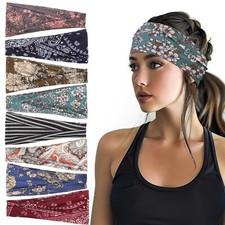 Headbands for Women, 8 Pack Boho Style Non Slip Bohemian colors 1