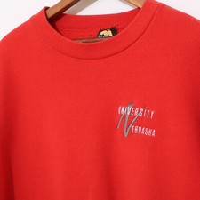 Vintage 90s Nebraska University Red Sweatshirt Shirt Size Medium Fit Made in USA